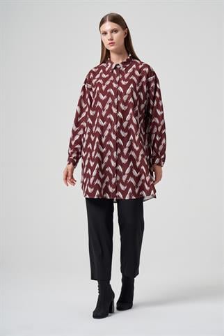 Müsemma Büyük Beden Sade Gömlek 25KGML-MUS0003