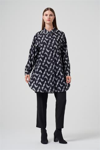 Müsemma Büyük Beden Sade Gömlek 25KGML-MUS0003