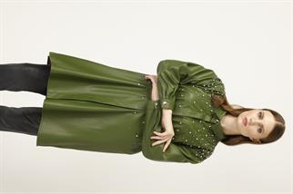 Müsemma Büyük Beden Suni Deri Kumaş Yakut Gömlek 24KGML-MUS0004