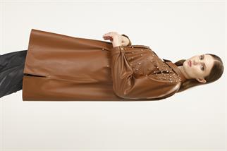 Müsemma Büyük Beden Suni Deri Kumaş Yakut Gömlek 24KGML-MUS0004