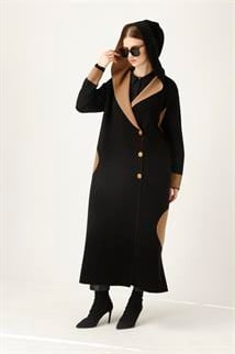 Müsemma Büyük Beden Yüksek Kalite Triko Kumaş Doğa Kaban 24KKAP-MUS0004