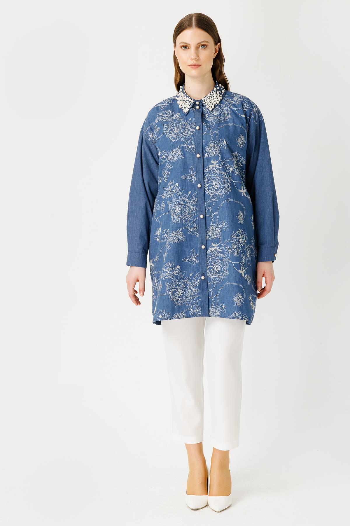 Müsemma Büyük Beden Ebrar Gömlek 24YGML-MUS0017