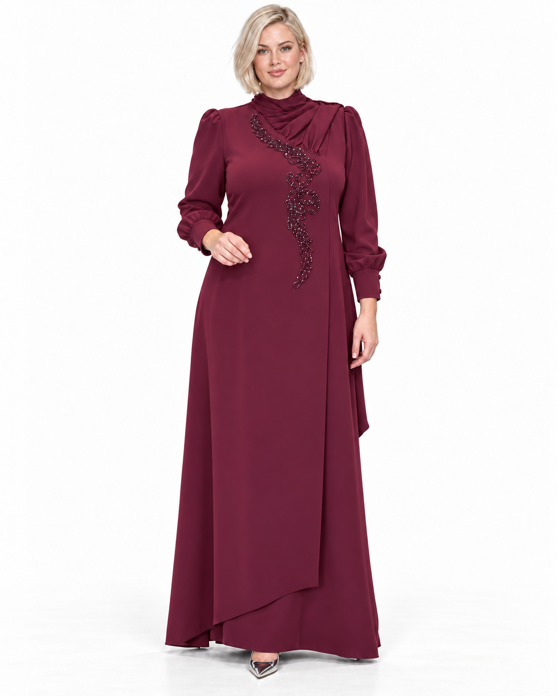MÜSEMMA ZERAY ELBİSE BORDO 27KELB-MUS0002