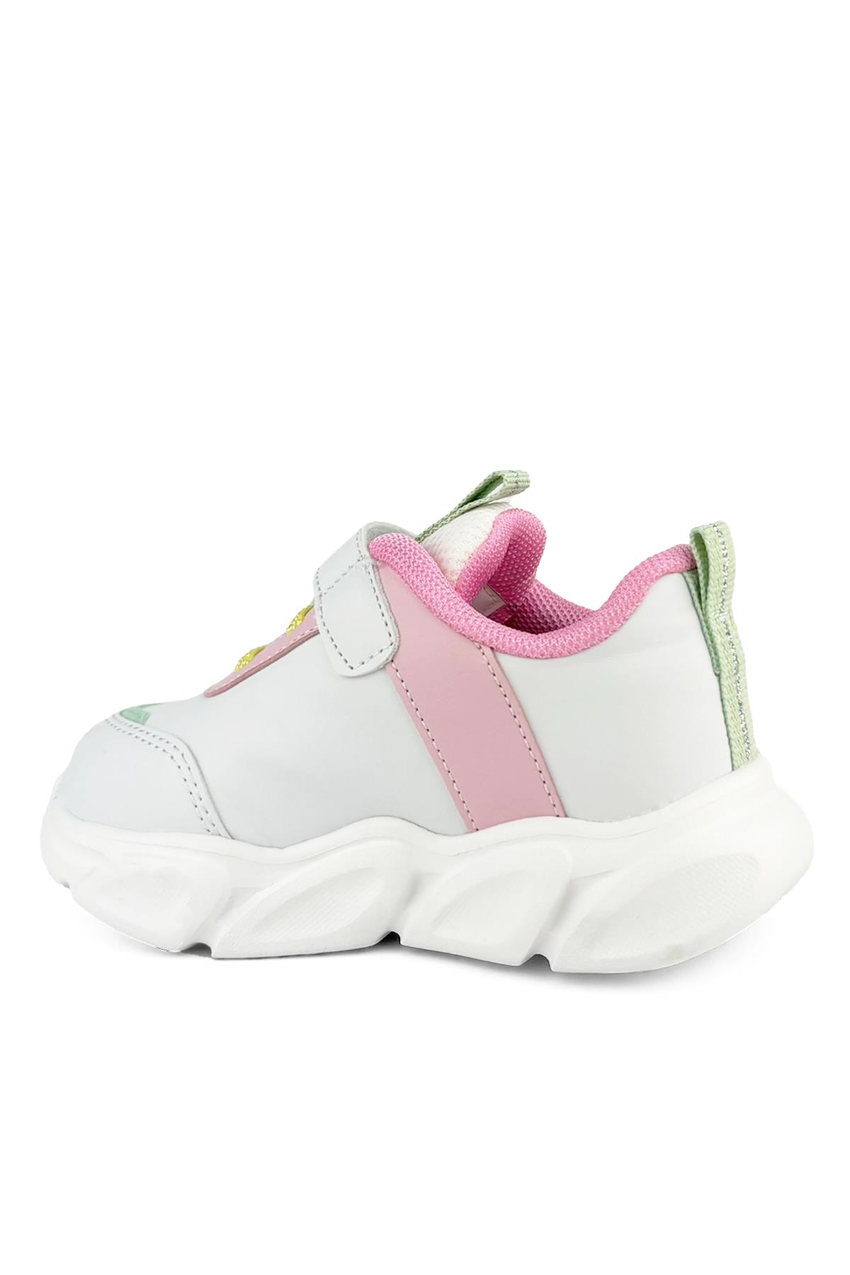 Pepino Beyaz Figürlü Kız Bebek Işıklı Sneaker Spor Ayakkabı