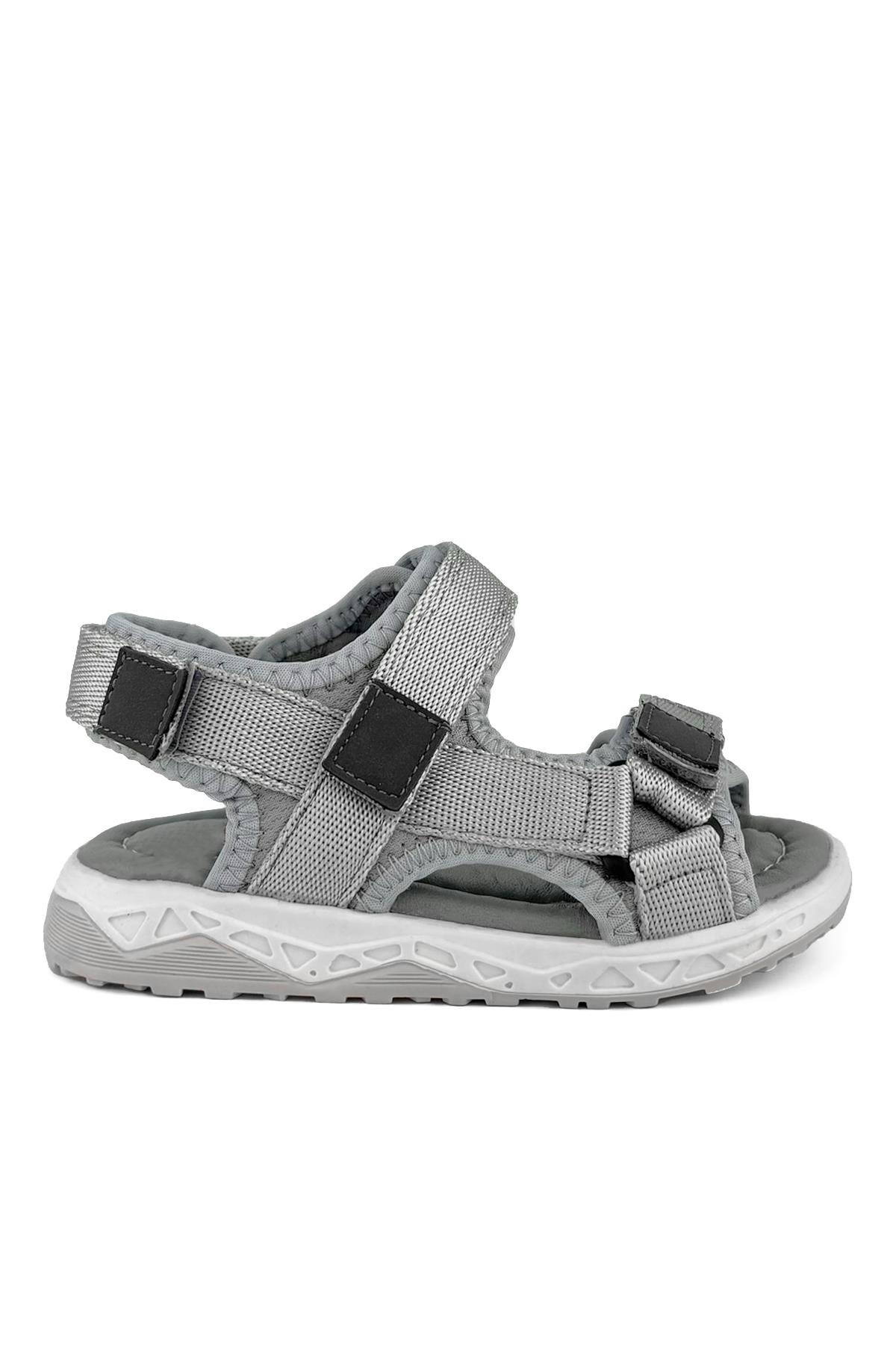 Gri Erkek Çocuk Sandalet