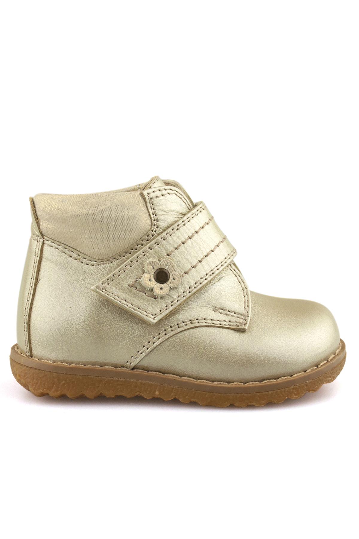 KREM SEDEF DERİ Kız Çocuk Bot