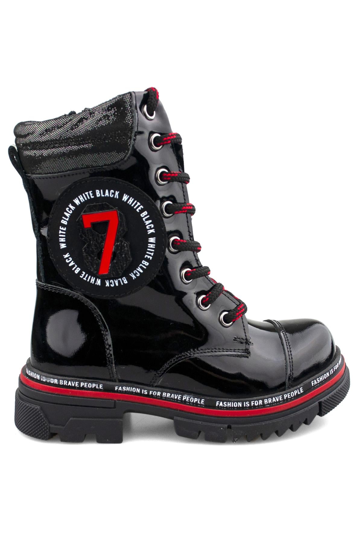 SİYAH RUGAN DERİ Kız Çocuk Bot