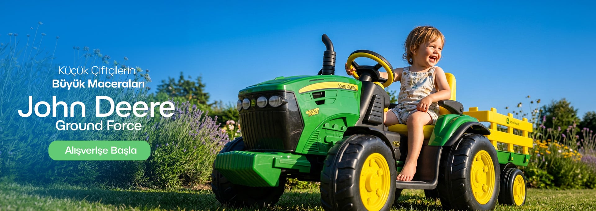 john deere akülü traktör