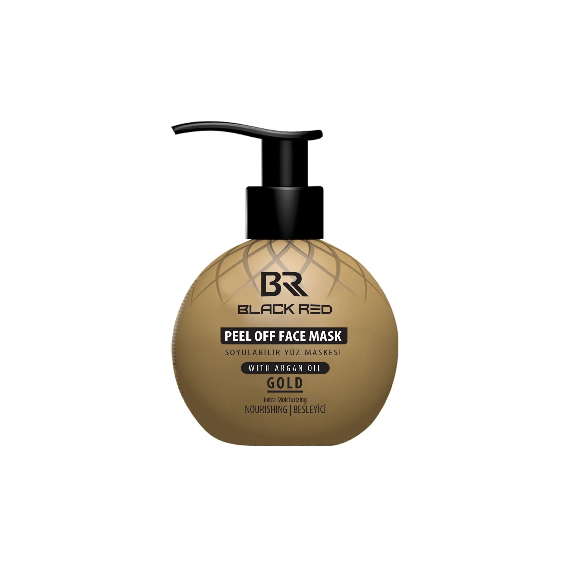 Black Red Soyulabilir Maske Gold