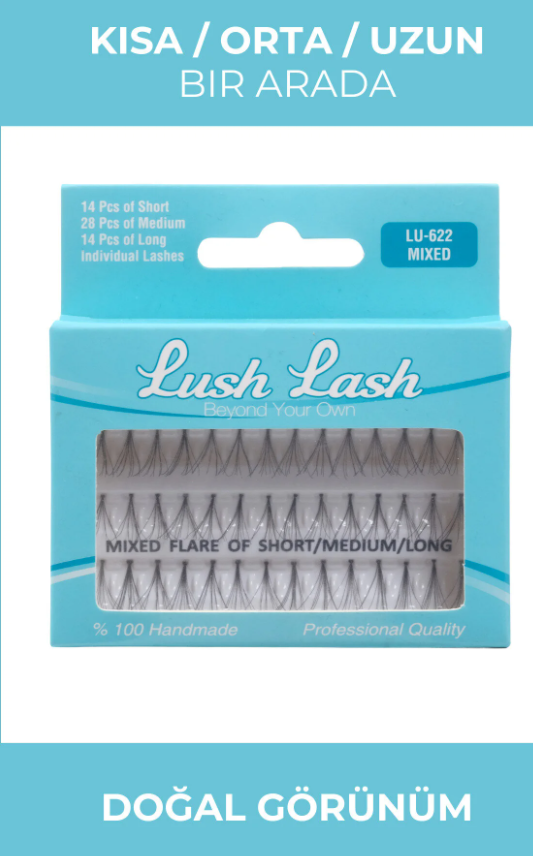 LUSH LASH TEKLİ TAKMA KİRPİK KARIŞIK(KISA-ORTA-UZU