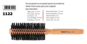 VENUSLINE NATUREL SAÇ FIRÇASI V-1122(KIRMIZI)