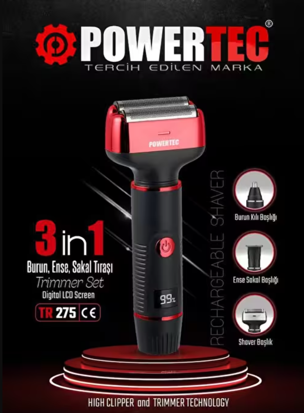 POWERTEC 3İN1 GÜNLÜK SAKAL MAKİNESİ TR 275