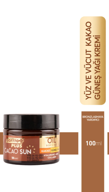 Softto Plus Kakao Güneş Yağı 100 Ml