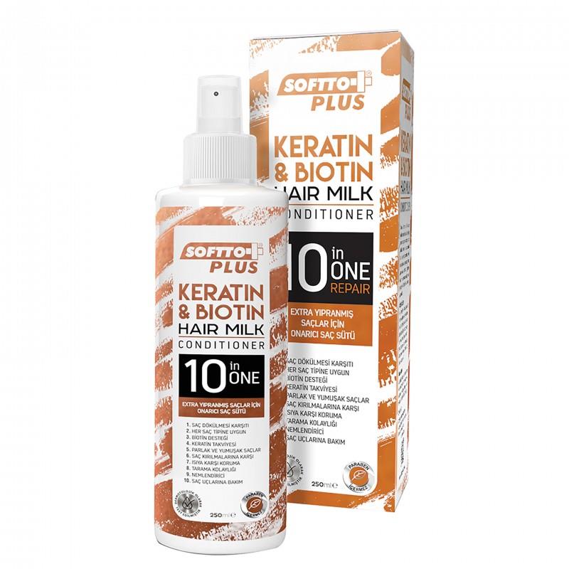 SOFTTO PLUS Keratin ve Biotin Saç Bakım Sütü 250 ml