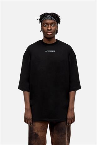 AFTERBASE Acid Butterfly Gri Reflektörlü Oversize T-shirt