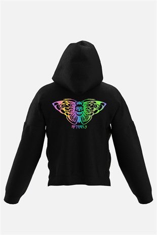 AFTERBASE Acid Butterfly Reflektörlü Kapüşonlu Oversize Sweatshirt