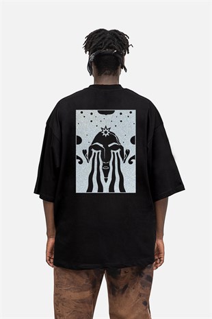 AFTERBASE Acid Cry Gri Reflektörlü Oversize T-shirt