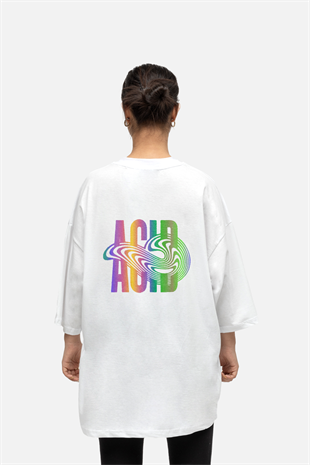 AFTERBASE Acid Illusion Reflektörlü Oversize Tshirt