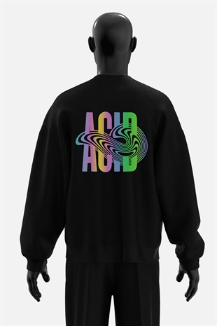 AFTERBASE Acid Illusion Reflektörlü Oversize  Sweatshirt