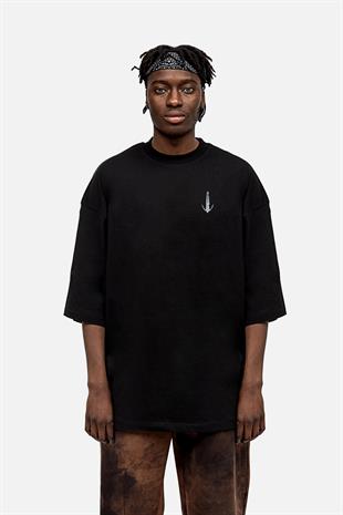 AFTERBASE Afterlife Gri Reflektörlü Oversize Tshirt 