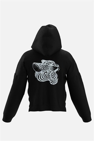 AFTERBASE Animals In The Rave Gri Reflektörlü Kapüşonlu Oversize Sweatshirt