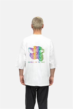AFTERBASE Animals In The Rave Reflektörlü Oversize T-shirt