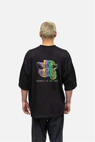 AFTERBASE Animals In The Rave Reflektörlü Oversize T-shirt