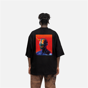 AFTERBASE Artwork Oni Mask Oversize T-shirt