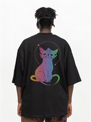 AFTERBASE Acid Cats Reflektörlü Oversize Tshirt