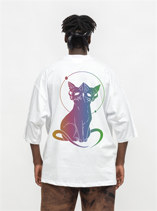 AFTERBASE Acid Cats Reflektörlü Oversize Tshirt