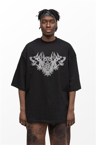 AFTERBASE Cerberus Gri Reflektörlü Oversize Tshirt Vr. 2
