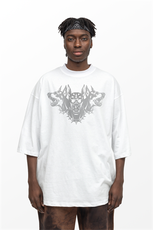 AFTERBASE Cerberus Gri Reflektörlü Oversize Tshirt Vr. 2