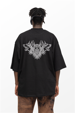 AFTERBASE Cerberus Gri Reflektörlü Oversize Tshirt Vr.1