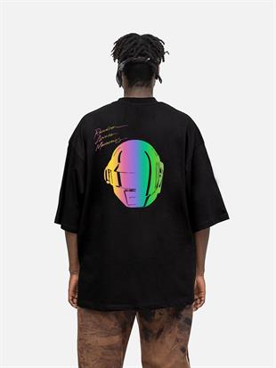 AFTERBASE Daft Punk Reflektörlü Oversize T-shirt