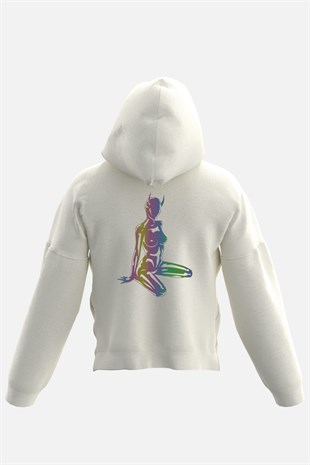AFTERBASE Devil Girl Reflektörlü Kapüşonlu Oversize Sweatshirt