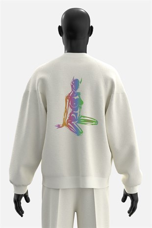 AFTERBASE Devil Girl Reflektörlü Oversize  Sweatshirt