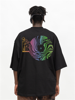 AFTERBASE Disc Player Reflektörlü Oversize Tshirt