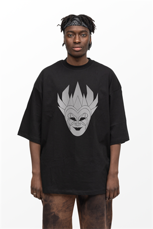 AFTERBASE Dj Boris Brejcha Mask Gri Reflektörlü Oversize Tshirt Vr.2