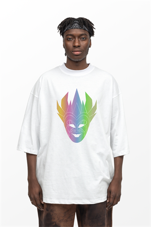 AFTERBASE Dj Boris Brejcha Mask Reflektörlü Oversize Tshirt Vr.2
