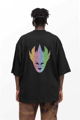 AFTERBASE Dj Boris Brejcha Mask Reflektörlü Oversize Tshirt Vr.1