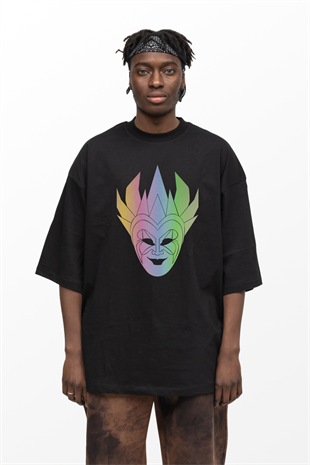 AFTERBASE Dj Boris Brejcha Mask Reflektörlü Oversize Tshirt Vr.2