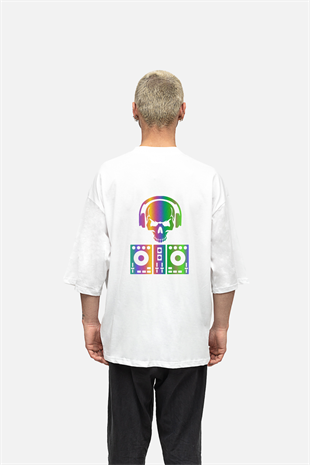 AFTERBASE Dj Skull Reflektörlü Oversize T-shirt