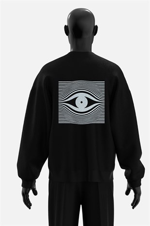AFTERBASE Drop Eye Gri Reflektörlü Oversize  Sweatshirt