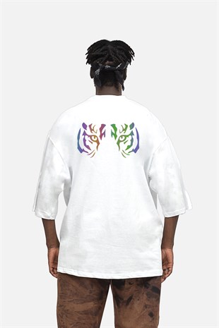 AFTERBASE Eye of The Tiger Reflektörlü Oversize Tshirt