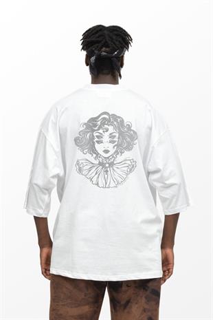 AFTERBASE Illusion Girl Gri Reflektörlü Oversize Tshirt