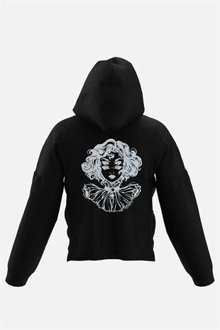 AFTERBASE Illusion Girl Gri Reflektörlü Kapüşonlu Oversize Sweatshirt