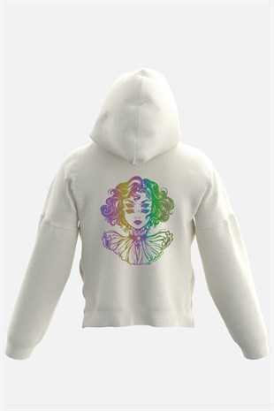 AFTERBASE Illusion Girl Reflektörlü Kapüşonlu Oversize Sweatshirt