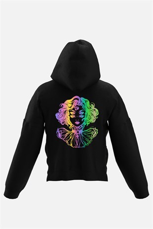 AFTERBASE Illusion Girl Reflektörlü Kapüşonlu Oversize Sweatshirt