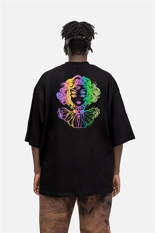 AFTERBASE Illusion Girl Reflektörlü Oversize Tshirt