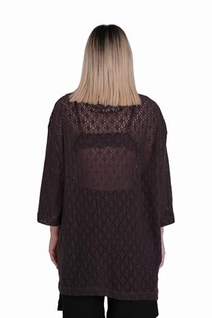 AFTERBASE Kahverengi Dantelli Kimono
